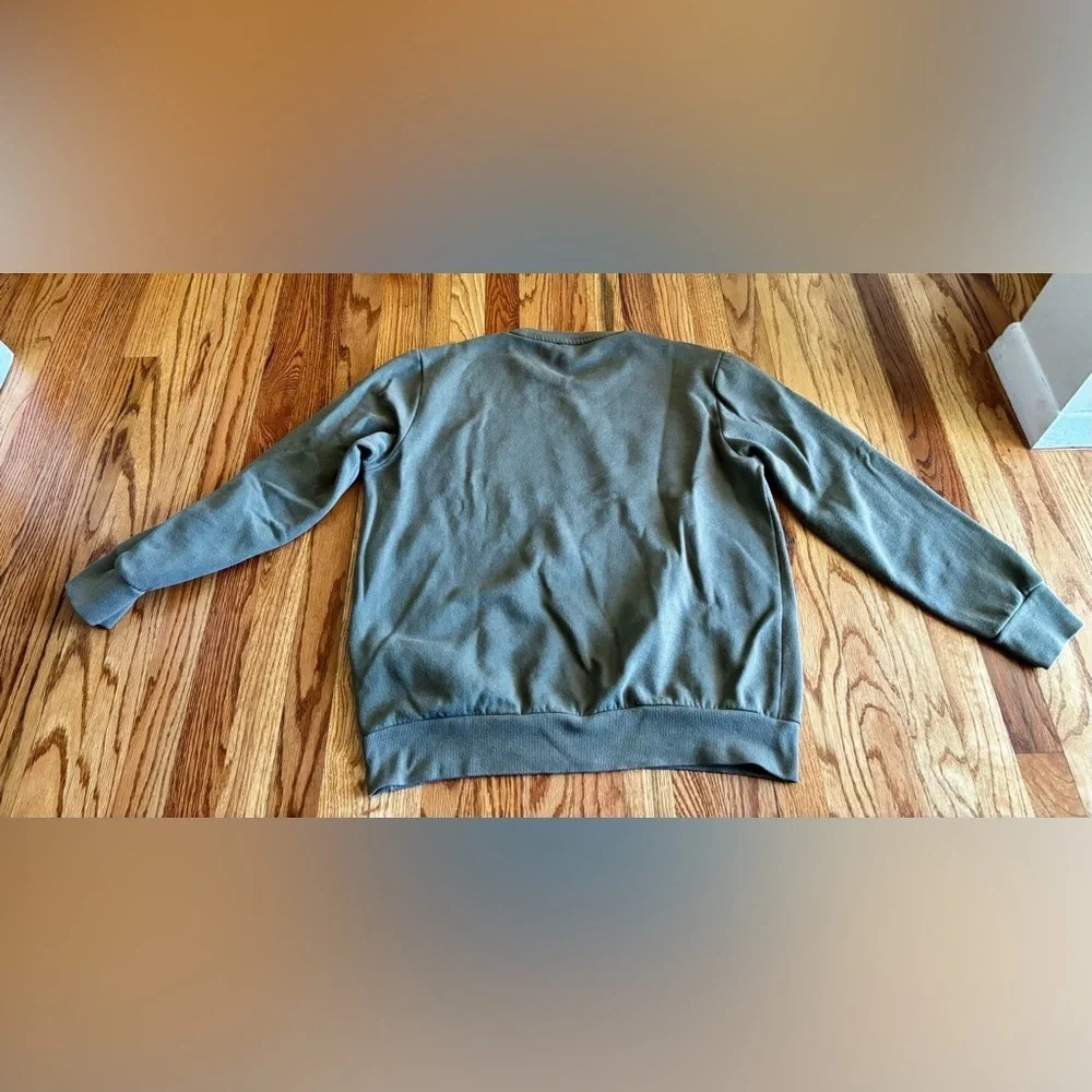 True Religion Buddha Pullover Sweatshirt - Gray with Black Graphic - Large